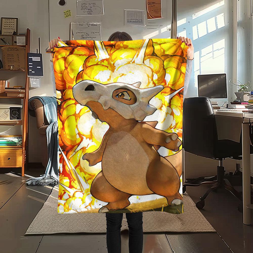 1 Pezzo Coperta in Flanella con Stampa Cubone, Alta qualità Confortevole per Tutte le Stagioni, Decorazione per la Casa, Calore e Comfort, Perfetta per Regali di Natale