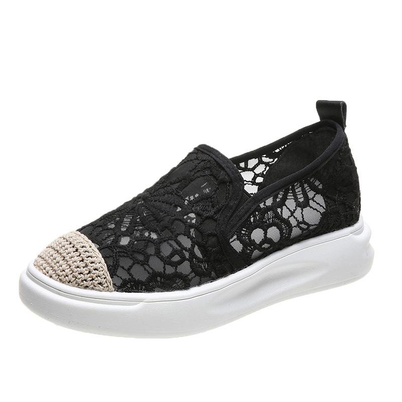 

2026 new Comfortable mesh thick sole height increasing sandals Women Flat Sneakers Light Breathable Spring Stylish Trend Shoes 40 чорний