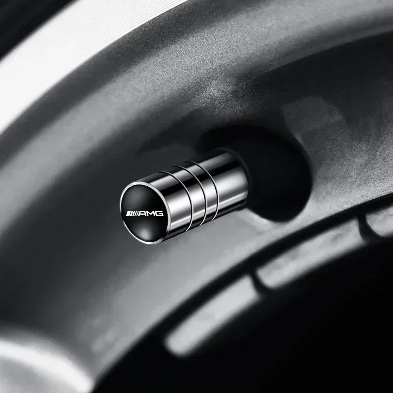 4Pcs Car Styling Aluminium Alloy Wheel Tire Valve Cover Caps For Mercedes-Benz AMG W202 W203 W204 W205 W210 W211 K13 W212 W176