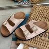 Cowhide Version Soft-soled Thick-soled Slippers for Women's Summer Wear New Casual Beach One-word Cool Slippers