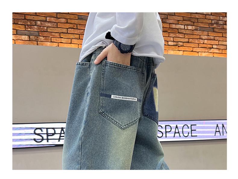 New Autumn 2025 Boys' Wide-Leg Denim Pants - Children's Casual Jeans