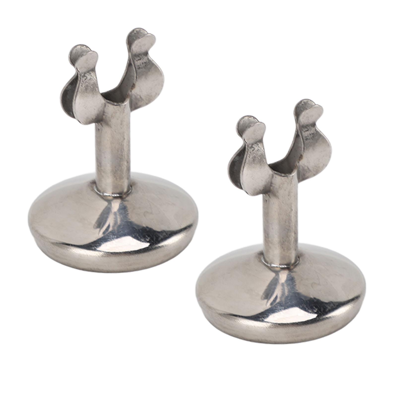 

2Pcs Table Number Stands Stainless Steel Round Stable Base Sturdy Simple Place Card Holder for Wedding Party Office M