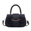 Fashionable Woven Pattern Small Square Bag For Women, Versatile Handbag, Niche Shoulder Crossbody Saddle Bag