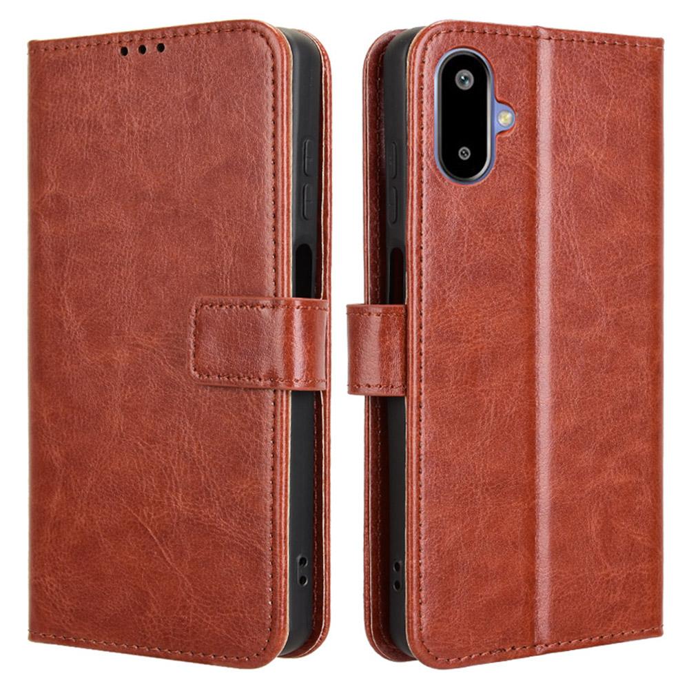 For Samsung Galaxy F06 5G/M06 5G Case Crazy Horse Texture PU Leather Phone Wallet Cover