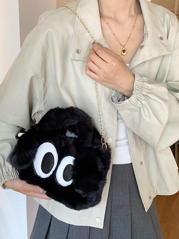 Adorable Big-Eyed Puppy One-Shoulder Crossbody Plush Bag - 2025 Trendy Fashion
