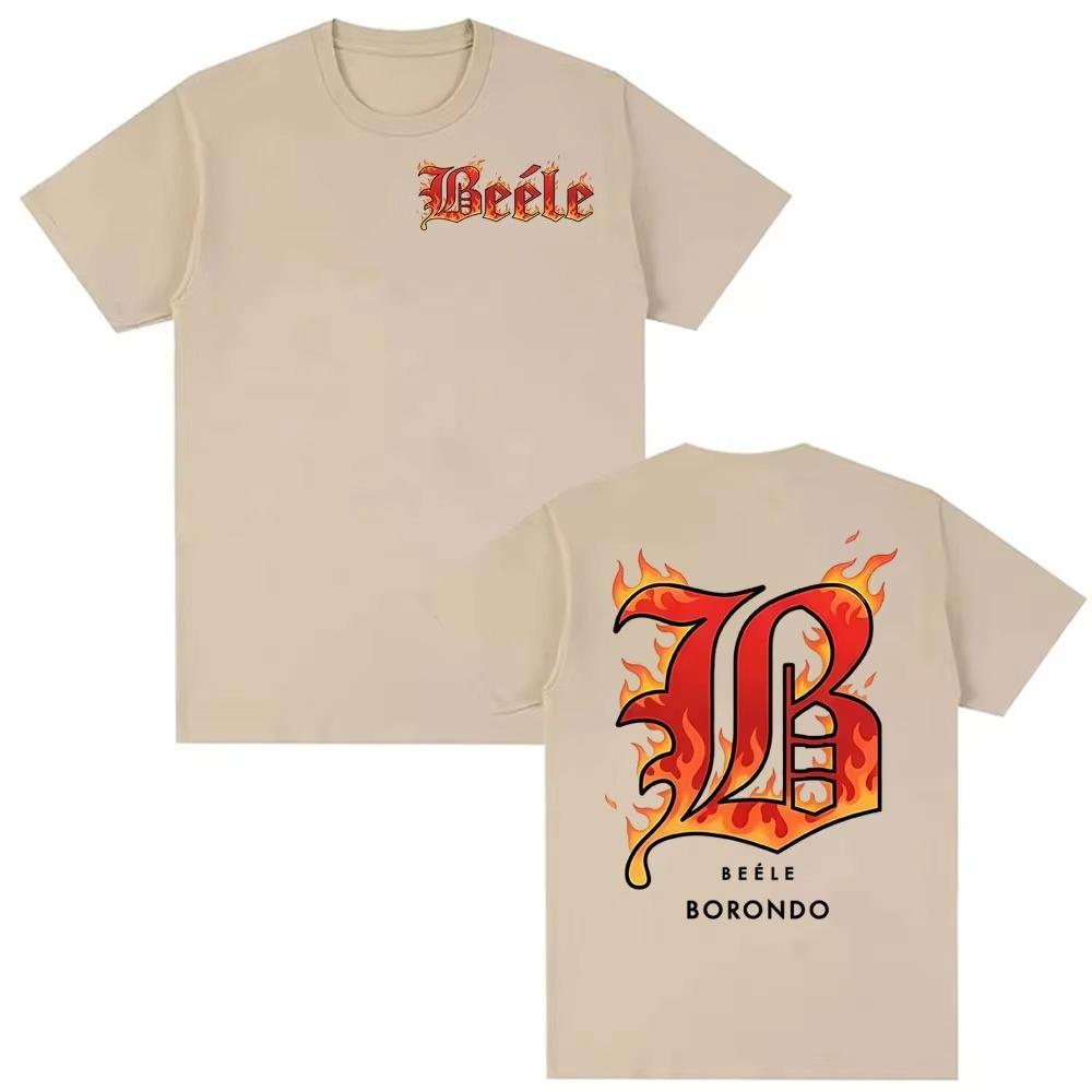 Rapper Beele Borondo Logo Graphic Tshirt for Men and Women Retro Fashion 2026 Spring summer new Print Pure Cotton Tshirt