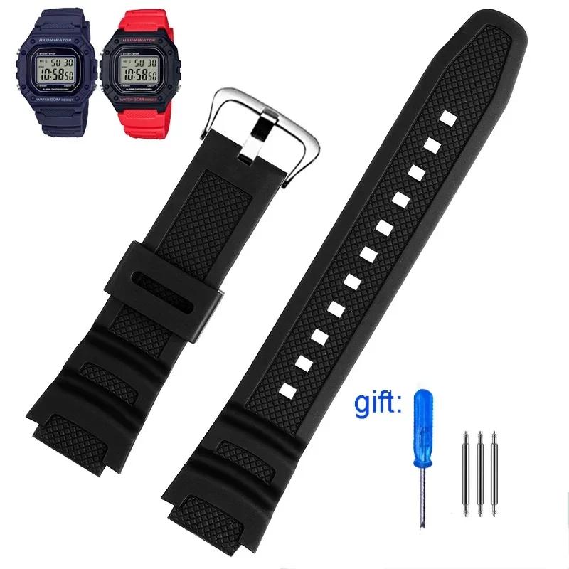 Watch Band accessories are suitable for Casio Watch W-218h / F-108 AE1200 / 1000 / 1300 resin silicone watch straps 18mm