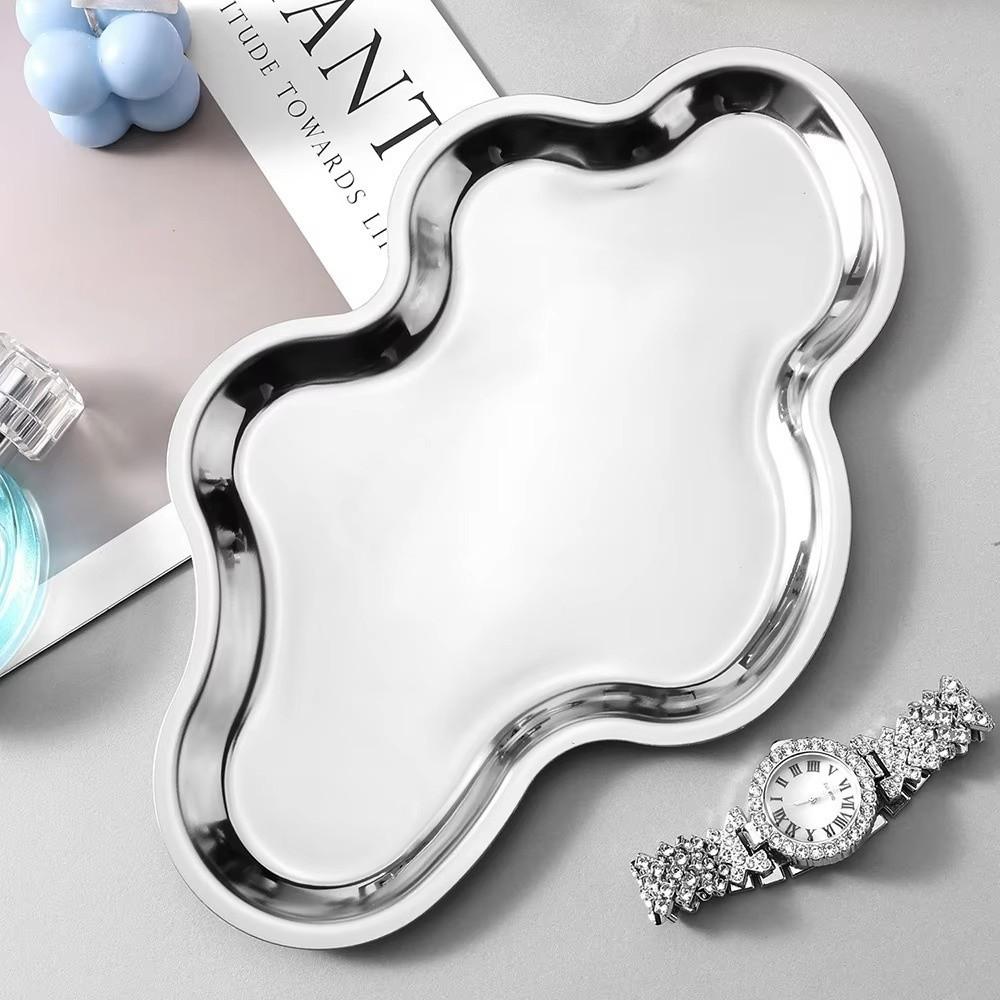 Cloud Shaped Storage Tray Stainless Steel Jewelry Storage Organizer  Home Kitchen Decor
