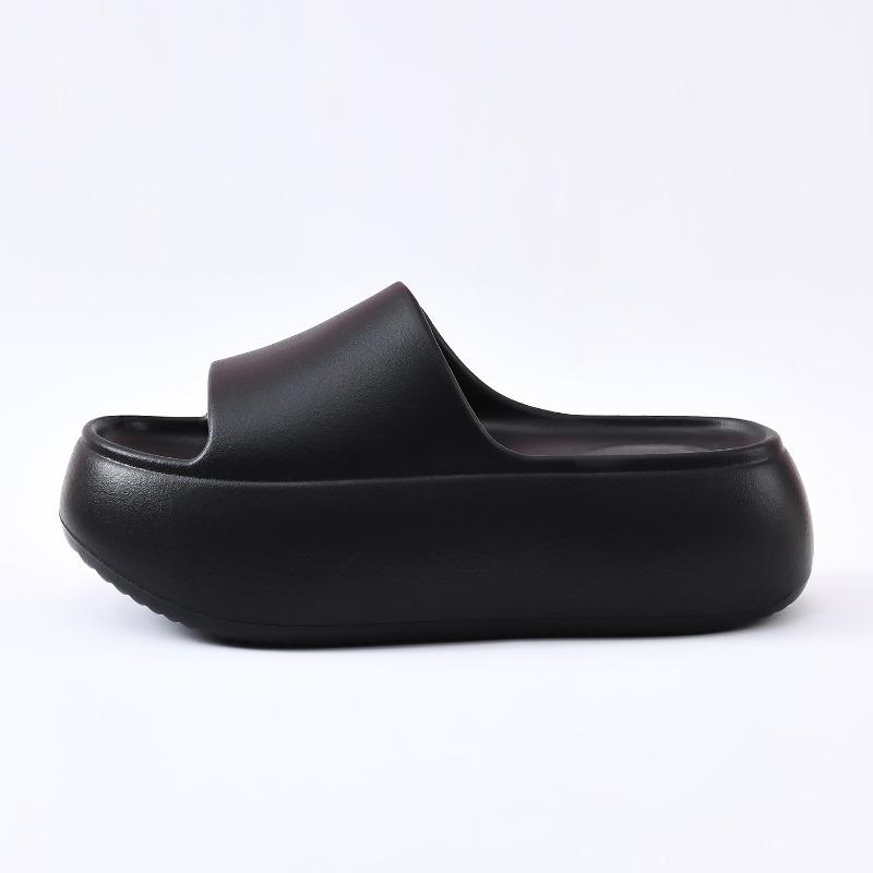 New New Height-increasing Women's Summer Platform Slippers Solid Color Outer Wear One-word Drag Seaside Beach Students