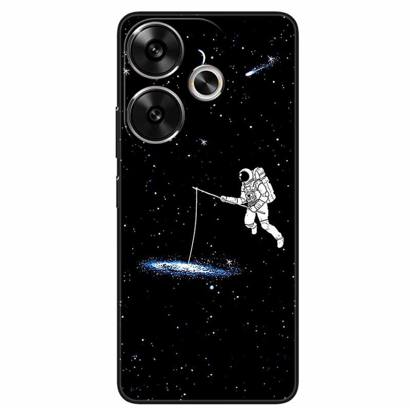 For Xiaomi Redmi 13 Case Animals Painted Black Silicone TPU Soft Bumpers for Redmi 13 4G 5G Redmi13 Phone Cover Protect Capa