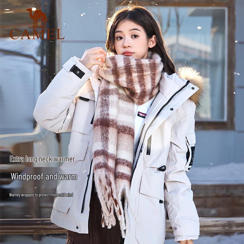 Camel Solid Color Versatile Winter Scarf & Shawl