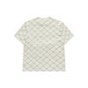 Fila Fusion Plaid Print Round Neck Knit Loose Short Sleeve T-Shirt Unisex Tops Milk-Beige T11U413103FBG