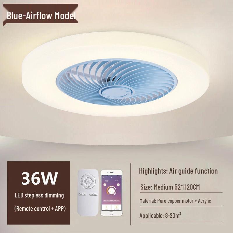 Ultra-thin Silent Ceiling Fan Light: Modern Invisible Chandelier for Bedroom, Living, and Dining Rooms