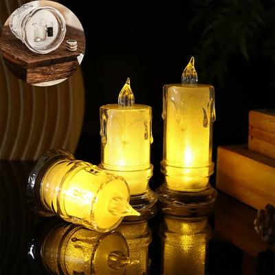 Mini Transparent Electronic Candle Light - LED Crystal Style, Christmas Smokeless Romantic Birthday Candle