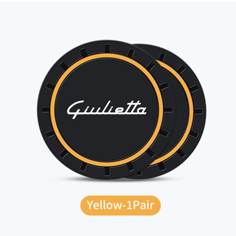 2026 Hot Alfa Romeo Car Logo Non Slip Water Cup Pad Auto Coasters Interior Anti-skid Mat Holders For Alfa Romeo 159 Giulietta Gi