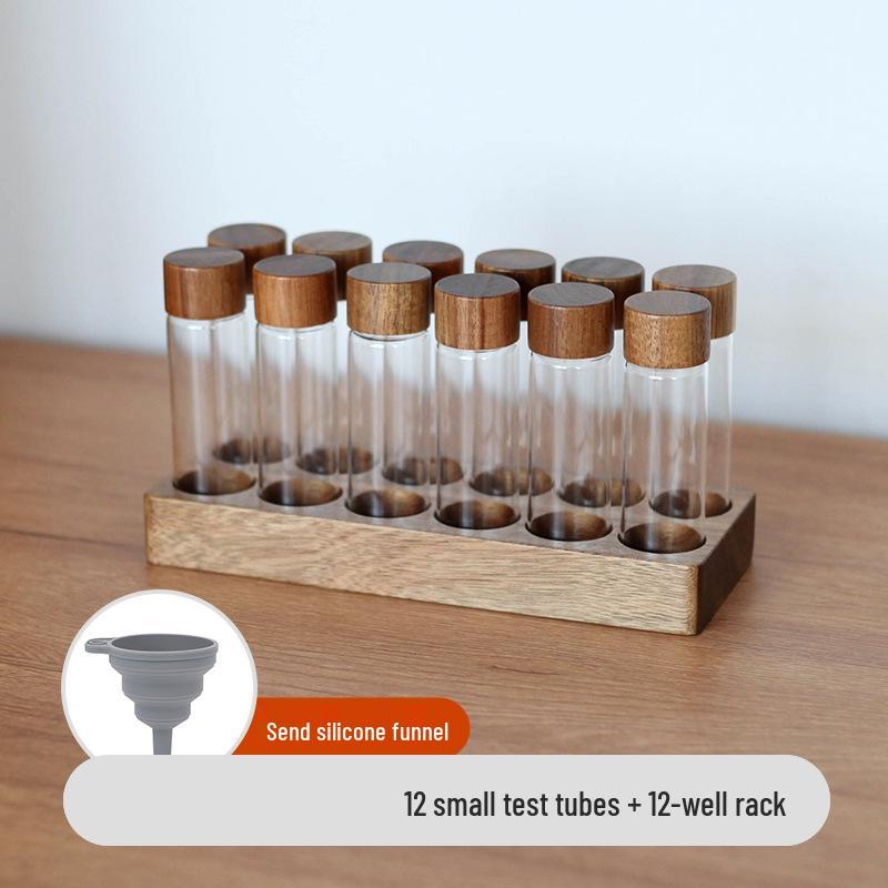 Bocal de stockage pour grains de café avec couvercle en bois et support d'exposition