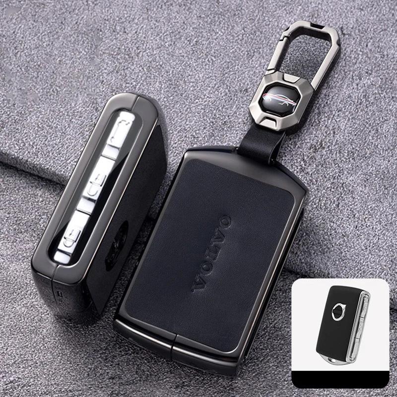 Zine Alloy Leather Car Remote Key Case Cover Bag Protection Shell For Volvo S60 S90 XC40 XC60 XC90 V60 V90 Polestar 1 Polestar 2 ZU2