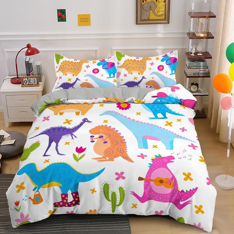Удобный комплект пододеяльника с мультяшным рисунком, с пододеяльником и наволочками, размеры кинг, квин, твин для мальчиков, девочек и детей EU single(135x200cm)