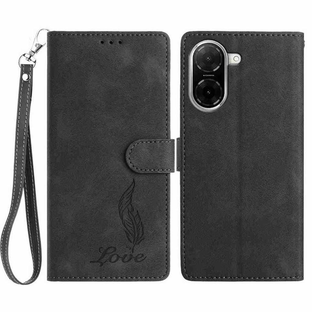 Quill Pen Embossed Pattern Flip Card Design Wallet Case for Nokia C12 C2 C210 C22 C310 C32 G310 XR21...(8-Color)