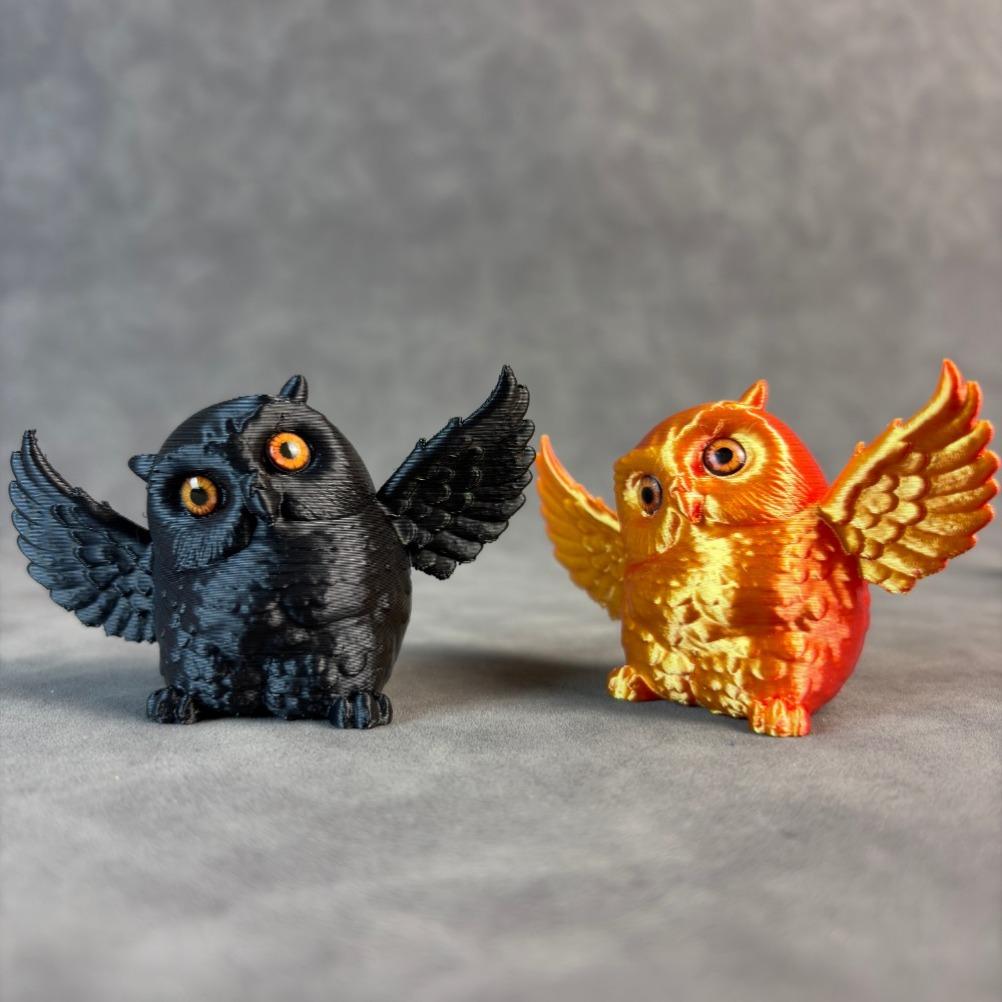 Cute Mini Owl Ornament Plastic Desktop Decorations Car Home Bonsai Decorations 3D Printing Creative and Novel Gifts