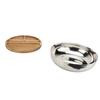 304 Stainless Steel Mixing Bowl Serving Bowl With Wood Lid Food Storage Salad Bowl For Kitchen Cooki