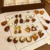 Maillard Geometric Butterfly Coffee Earrings For Women  Vintage Studs Personality Drop Earrings Luxury Designer Jewelry