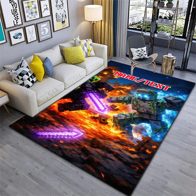 Custom name/text Minecraft Zombie Carpets Suitable Room Office Bedroom Door Mats Birthday Gifts Holiday Gifts Carpet Home Suitable Home Decor