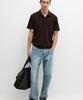 Masimodutti Cotton Blend V-Neck Knit Polo Shirt