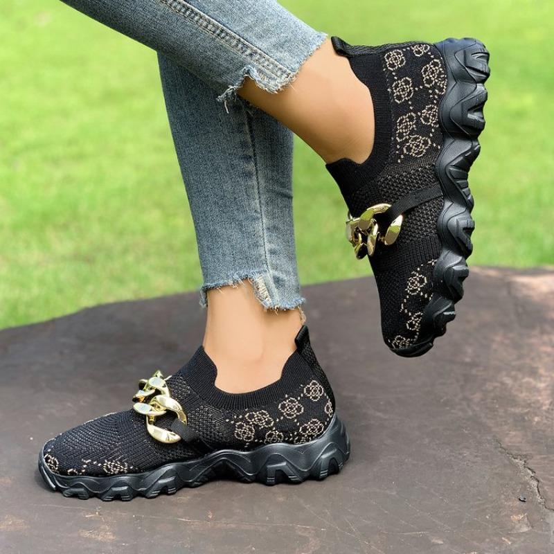 2025 Neue Bequeme Sneaker Flats Slip-on Damen Vulkanisierte Schuhe Mode Metall Dekoration Outdoor Lässig Atmungsaktive Sneaker