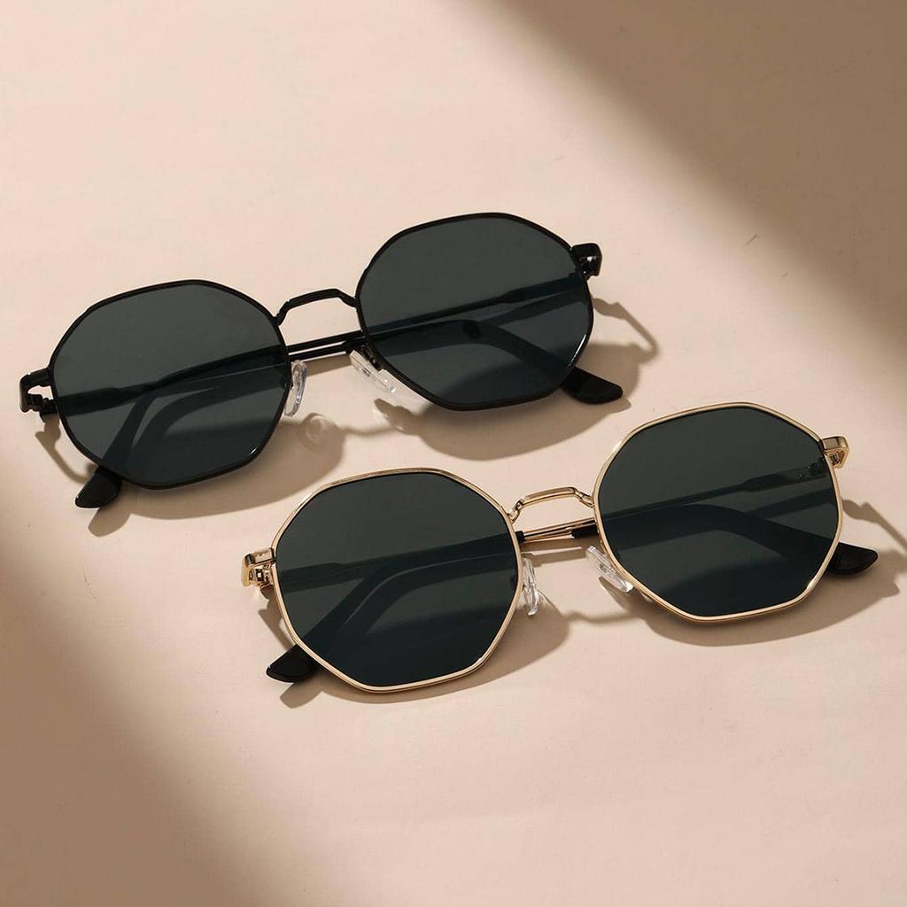 Metal Geometric Women Fashion Glasses For Tropical Beach Vacay Shopping Outdoor Casual Activities Street Snap Accessories