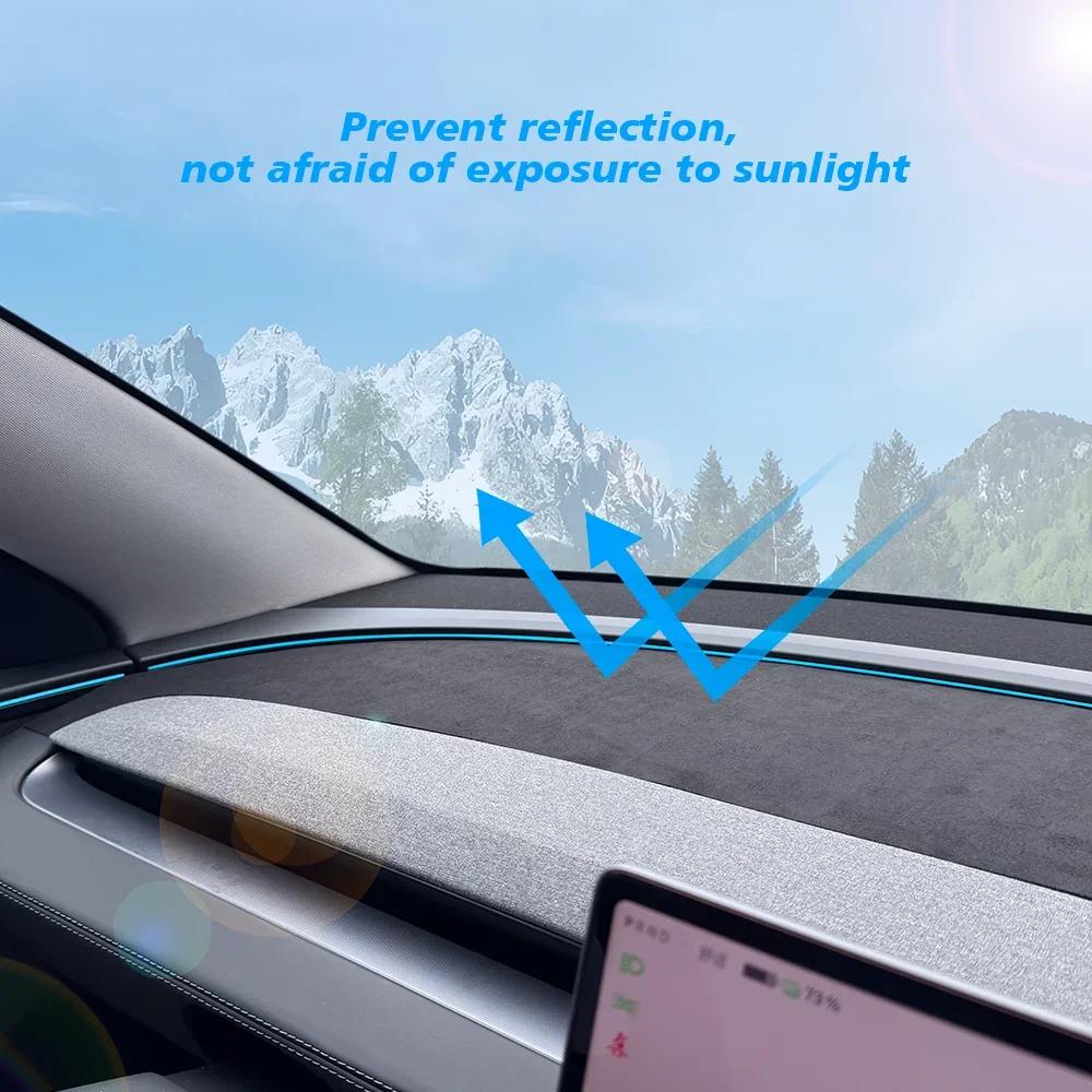 Dashboard Cover For New Tesla ModelY Juniper 2026 Center Console Accessories Dash Mat Protector Select Suede Fabric Sunshade Pad