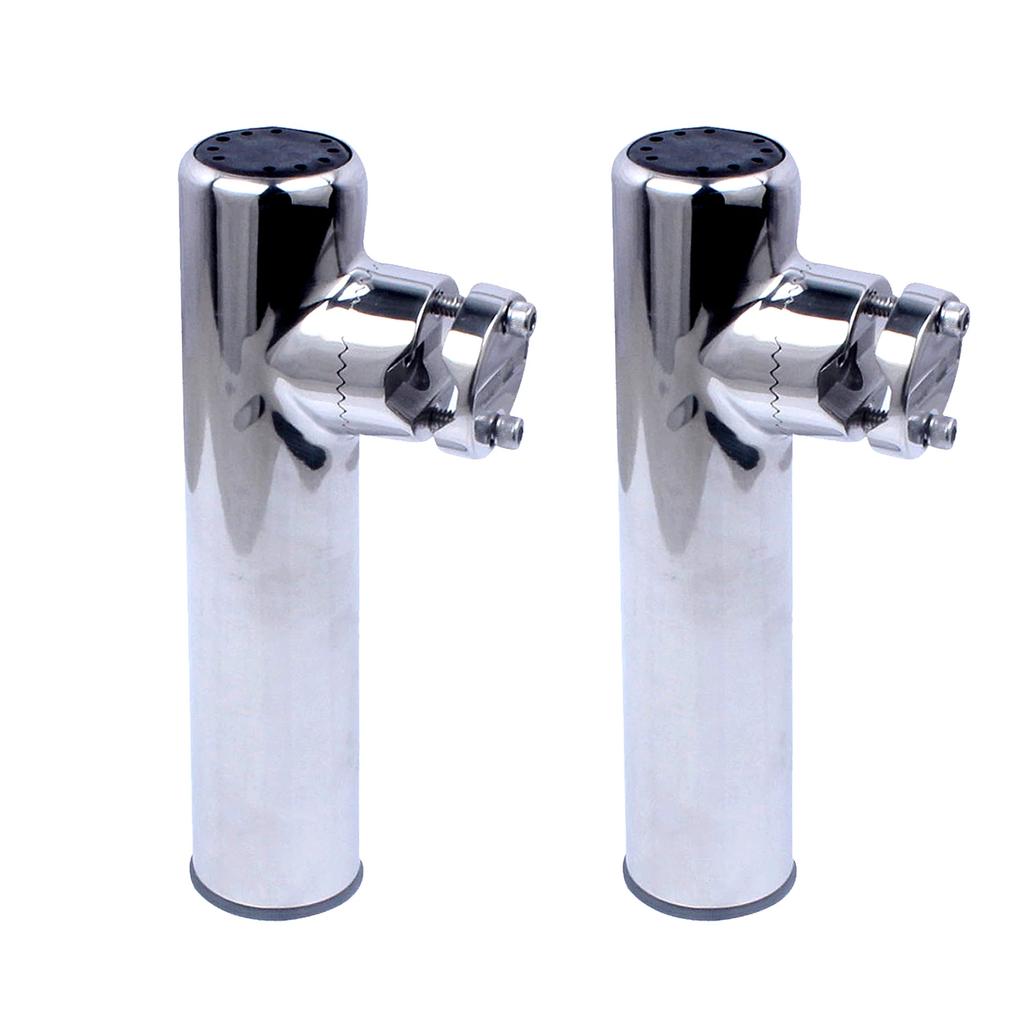 2PCS High Quality Marine Accessories Boat Stainless Steel Clamp On Fishing Rod Holder Rails for 7/8'' To 1'' Tubes