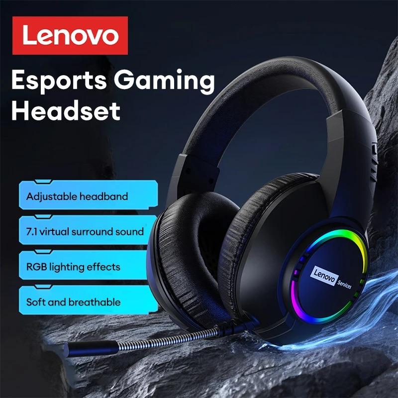 Lenovo E08 Esports Gaming Headset for PC Laptops 7.1 Surround Sound Wired Headphones Low Game Latency Earburds Gift