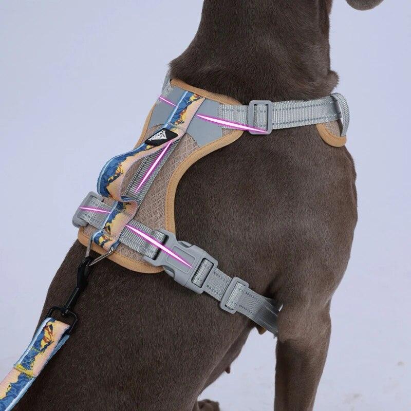 Hundegeschirr ohne Ziehen für mittelgroße und große Hunde, reflektierende Weste mit Griff, Welpenhalsband, Geschirre, Haustier-Zubehör für Spaziergänge im Freien