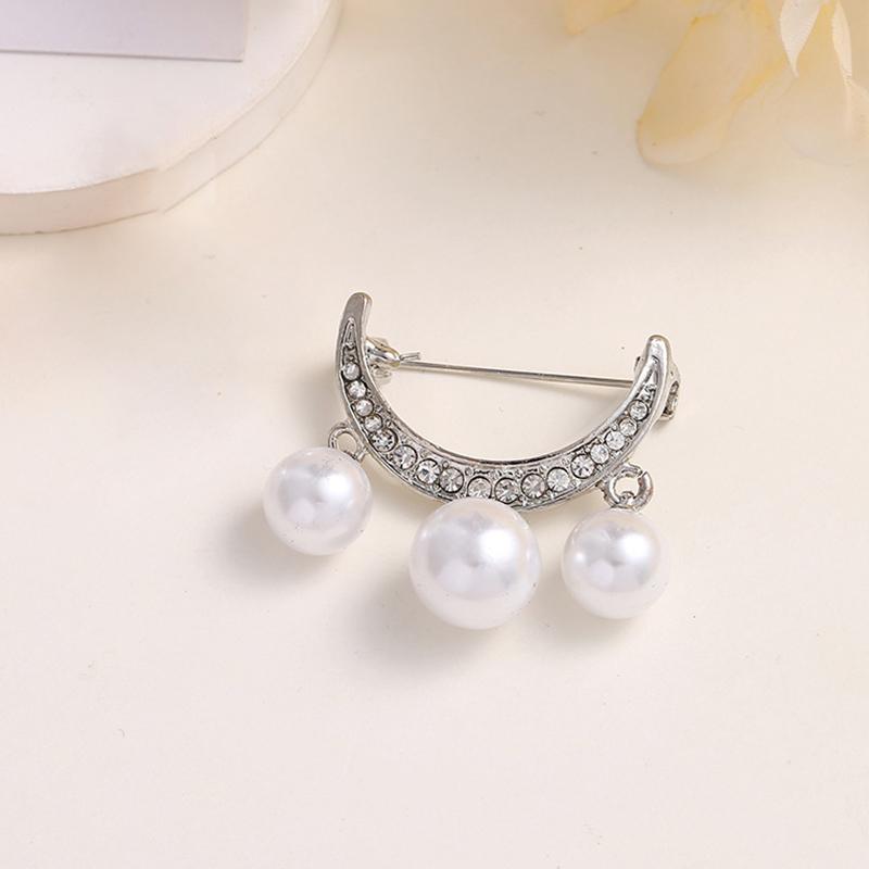 French Pearl Anti-Exposure Blazer Insert Accessory Single Pin Brooch Mourning Brooch