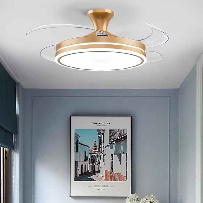 36“42”48“ Modern Smart Ceiling Fan Lamp Household DC Motor Ceiling Fan With Light Foldable LED Air Cooler Lamp