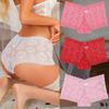FINETOO 3 Adet Kadın Orta Bel Büyük Beden Dantelli Fileli Çiçekli Şeffaf Külot İç Çamaşırı Düz Dikişsiz İç Çamaşırı Lingerie
