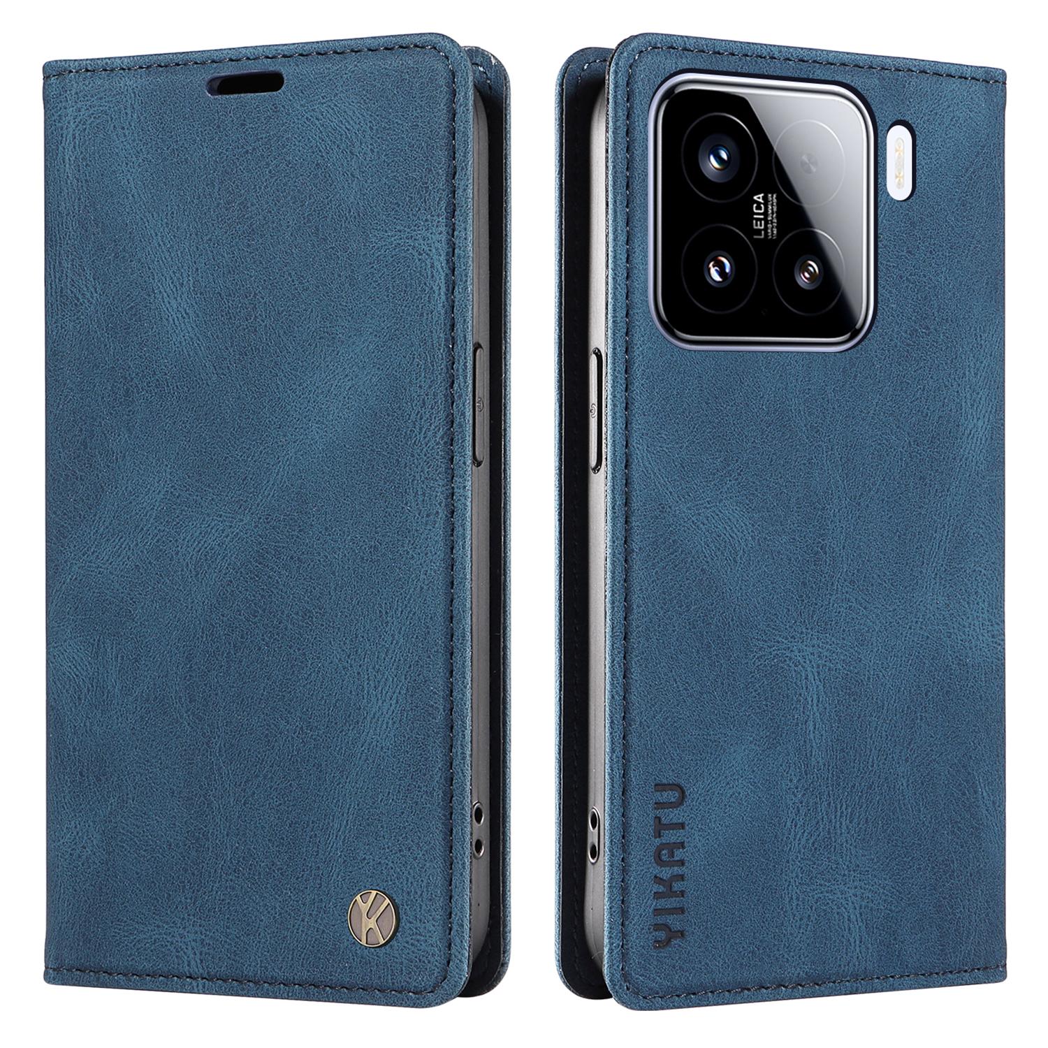 

Для Xiaomi 15 Чохол Шкіряний З тактильним покриттям Чохол для телефону Магнітний Автоматично прилягає Blue