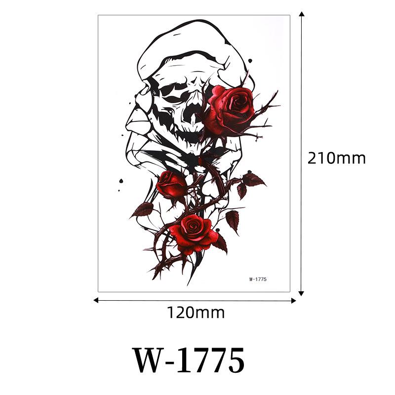 

Dark Black Rose Tattoo Sticker: Long-Lasting, Waterproof, Full/Half Arm Design 12*21cm (sheet only)