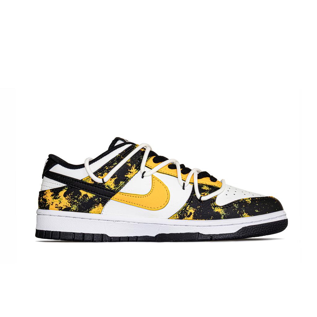 Nike Dunk Sting Bee Abrasion Resistant Low top Skateboard Shoes Unisex Black Yellow HF5441-100(Team584-)