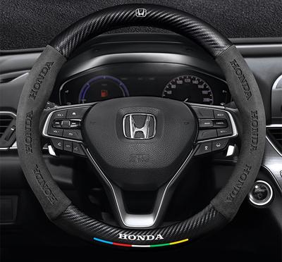 Car Carbon Fiber Leather Steering Wheel Cover For Civic Fk7 Fit Fk2 Mugen Fk8 Type R Accord CRV 5th City CRZ CRX Jazz HRV