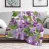 Cute And Curious Violets Throw Blanket Fuzzy Plush Throw Blanket for Sofa Chair