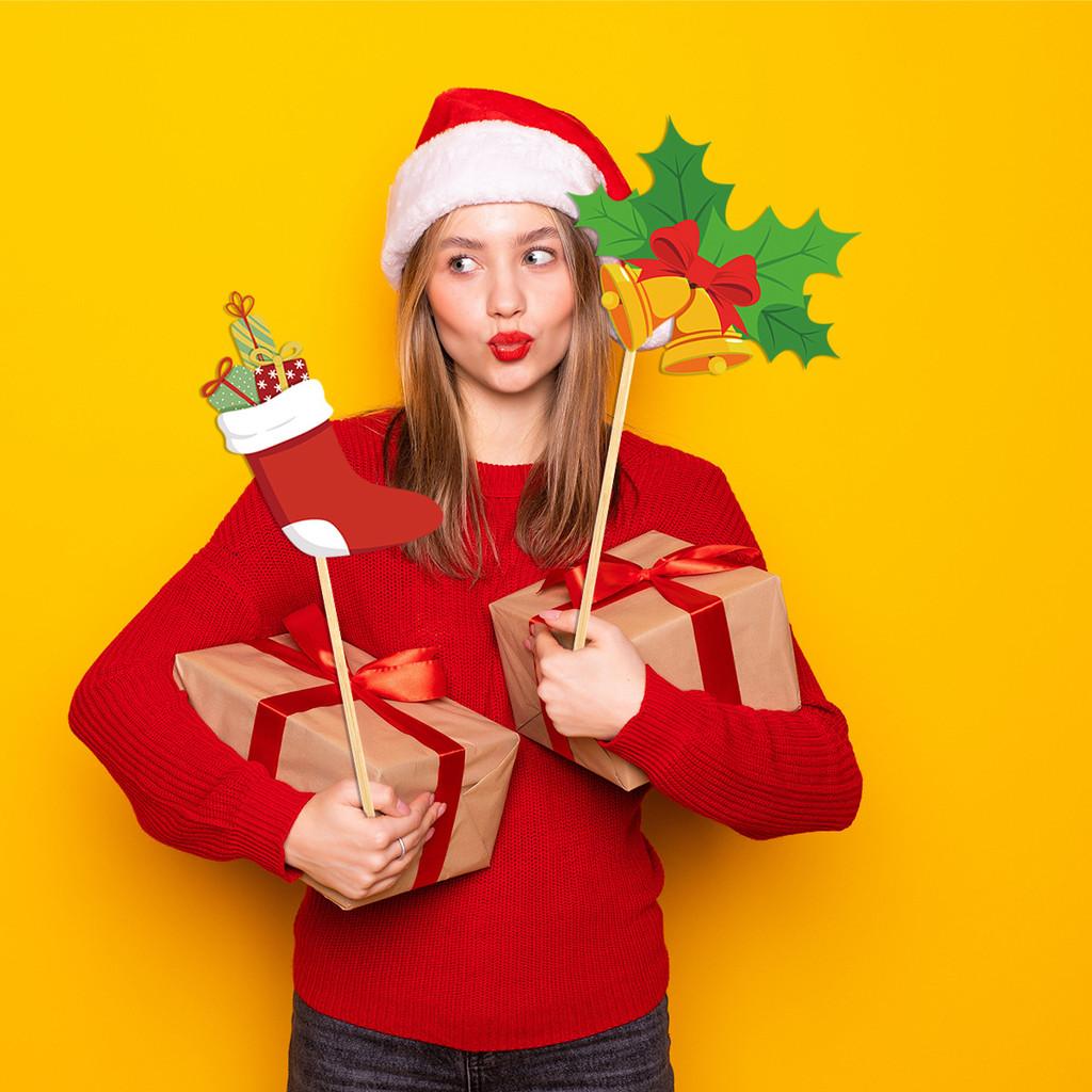 Christmas Decor Party Photography Props With Snowman Gingerbread Man Design