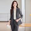 2024 Women's Gray Professional Suit Set - Spring/Autumn High-End Jacket for Workplace, Commute, or Interview