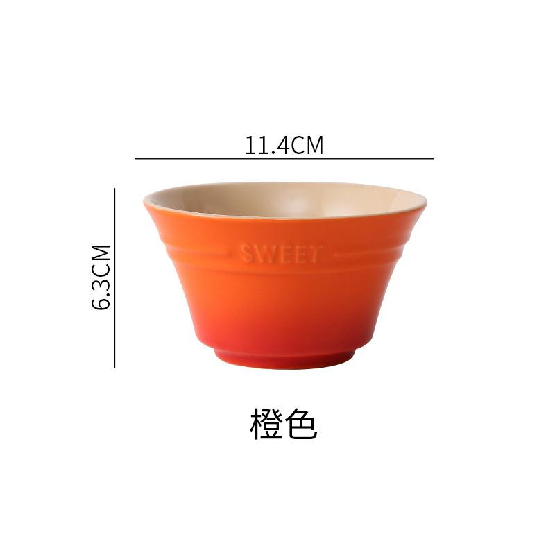 French Gradient Rice Bowl  Nordic Ceramic Rainbow Bowl  Household Dining Bowl Personalized Baking Bowl Oven Specific Bowl
