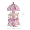 Luxury Dream 3 Horse Rotating Carousel Merry Go Round Windup Music Carousel with Colorful Color Change LED Luminous
