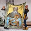 Orthodox iconography of priests and saints Faith-printed Flannel Blanket Soft Warm Suitable for Home Travel Picnics Camping RV