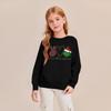 Kids' Fashion Loose-Fit Casual Long-Sleeve Christmas Print Oversized Crewneck Sweatshirt