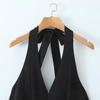 Spring 2025 Women's French Retro V-Neck Halter Dress