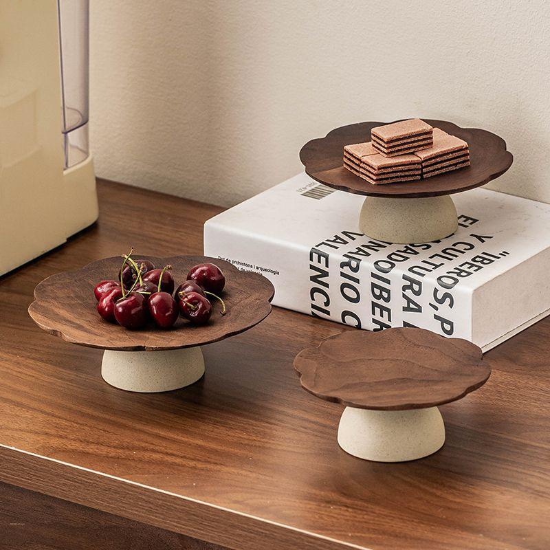 1 Stück Dim Sum Teller Antiker Stil Hoher Fuß Trockenfrüchte Obstteller Wohnzimmer Haushalt Hochwertige Snacks Erfrischung